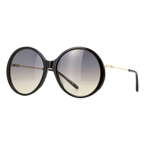 New Authentic  CHLOE Black Round CH0171S 001 Sunglasses Women - Picture 1 of 4